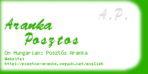 aranka posztos business card